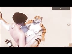 Wild tiger getting hard banging from young hot dude's hard cock