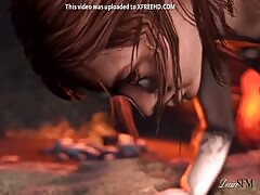 Hot hentai mature girl got fucked passionately by a stranger in the middle of dark forest 