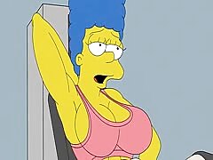 The simpsons cartoon porn with muscular dude fucking a hot girl in the gym
