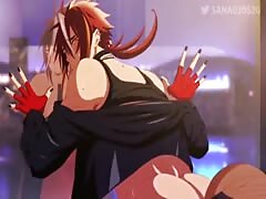 Futanari getting fucked in the ass by a big muscular anime dude