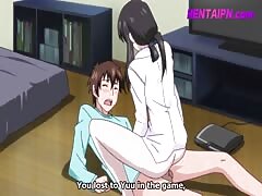 Young anime boy licking and banging the hairy pussy of matured lady