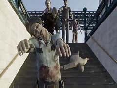 Zombie hentai porno with beautiful girls having sex with the undead