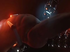 Extreme hentai as sadist experimenting on the naked body of muscular man