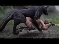 Big hard dog dick destroying the pussy of a big ass slut