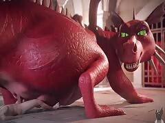 Horny red dragon got smashed by a man's big hard dick in zoophilia porn