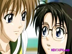 Cute anime girl got fucked in her school uniform by mysterious creature