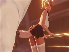 Gigantic horse dick destroying the holes of a cute teen beastie gal