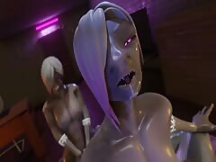 Man's big dick wrecking a hentai alien's tight wet pussy