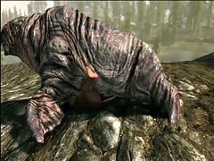 Big monster cock wrecking the pussy of a petite hentai chick