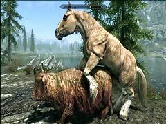 Animal porno of a cow getting fucked by a big horse dick
