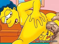 The simpsons cartoon porno compilation with MILF getting her pussy wrecked