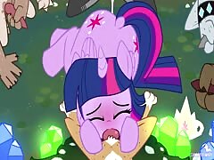 Pony got smashed deep in her ass by a huge dog cock