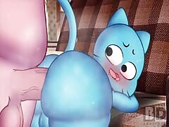 Little cat got smashed from behind by beastie gal dude