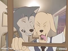 Dog got fucked hard in the ass by an older dog in dog anal sex