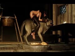 Dog destroying the pussy of a lonely girl traveler in zoophilia porn