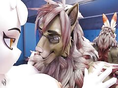 Lion fucking a rabbit's pussy and ass in animal sex video