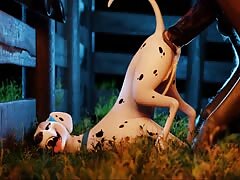 Dog getting fucked by big horse dick until orgasm