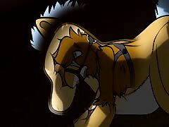Brown bird inside a horse costume got fucked by black bird in animal porn tube