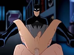 Superman fucking Batman and have anal sex in DC cartoon porno