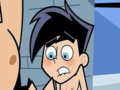 Bully dude fucking a little man's ass in gay Danny Phantom cartoon