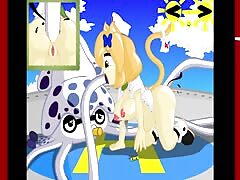 Cute cartoon nurse sucking tentacles and got fucked