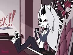 Big dick dude fucking a foxy lady in Helluva Boss cartoon porn