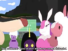 Sheeps having animal group sex with a man