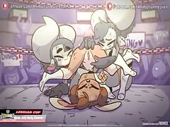 Cartoon wrestling anal sex with naughty dudes
