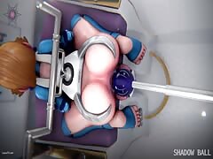 Shemale anime girl got put into a torture bed and got her holes drilled